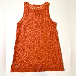 Forever 21 Orange Lace Sleeveless Top size medium women’s